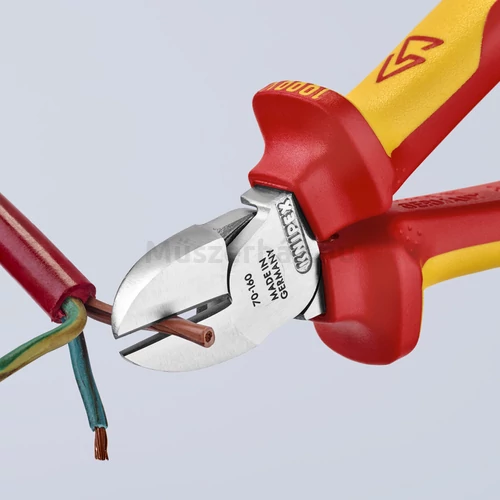 KNIPEX 70 06 160 T VDE szigetelt oldalcsípőfogó, rögzítőszemmel, 160 mm