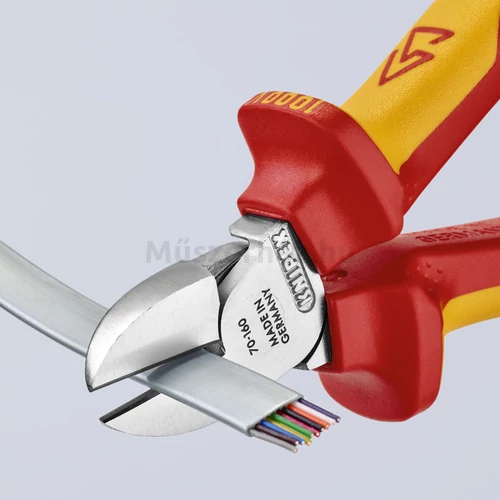 KNIPEX 70 06 160 T VDE szigetelt oldalcsípőfogó, rögzítőszemmel, 160 mm