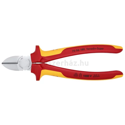 KNIPEX 70 06 180 VDE szigetelt oldalcsípőfogó, 180 mm