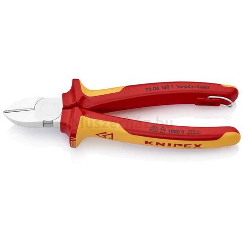 KNIPEX 70 06 180 T BK VDE szigetelt oldalcsípőfogó, 180 mm
