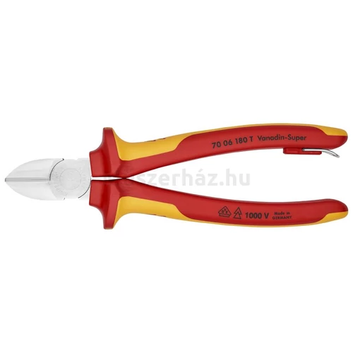 KNIPEX 70 06 180 T BK VDE szigetelt oldalcsípőfogó, 180 mm