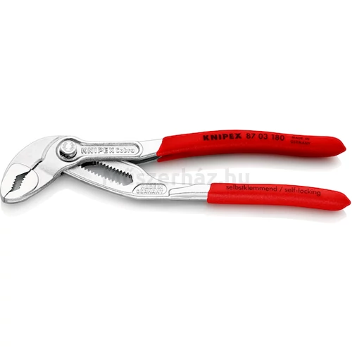 KNIPEX 87 03 180 Cobra Hightech cső- és vízpumpafogó, krómozott, 0-42 mm, 180 mm