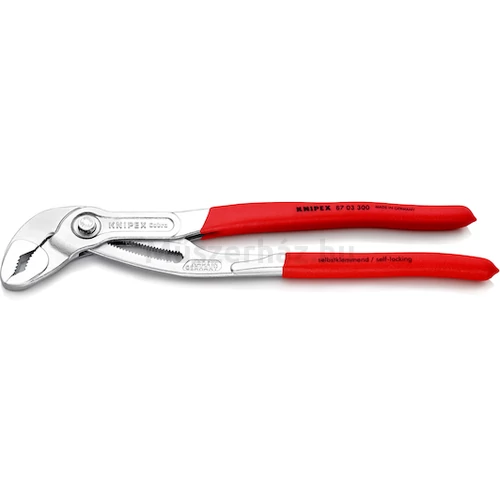 KNIPEX 87 03 300 Cobra Hightech cső- és vízpumpafogó, krómozott, 0-70 mm, 300 mm