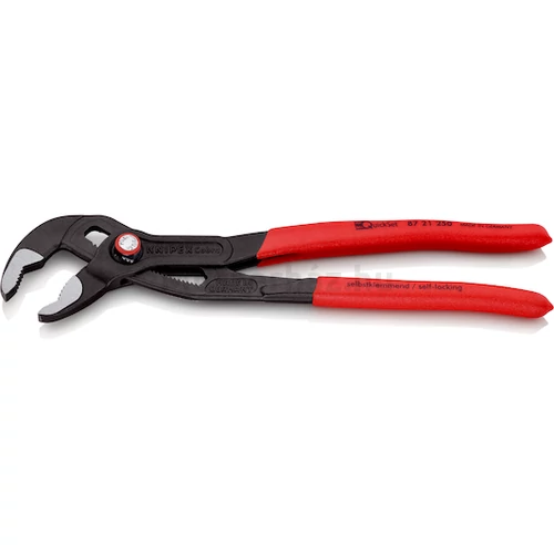 KNIPEX 87 21 250 Cobra QuickSet High-Tech cső- és vízpumpa-fogó, 0-50 mm, 250 mm