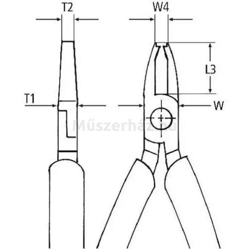 KNIPEX 36 32 125 elektronikai beültetőfogó, 125 mm