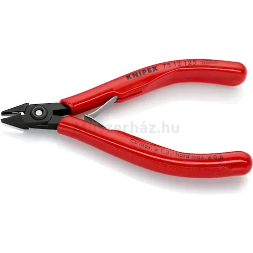 KNIPEX 75 12 125 precíziós oldacsípőfogó, szerszámacél, huzalszorítóval, 125 mm