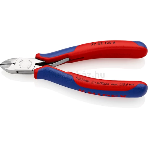 KNIPEX 77 02 120 H elektronikai oldalcsípőfogó behelyezett keményfém vágóéllel, 120 mm