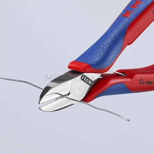 KNIPEX 77 02 130 elektronikai oldalcsípőfogó, kerek fej, kis fazettával, 130 mm
