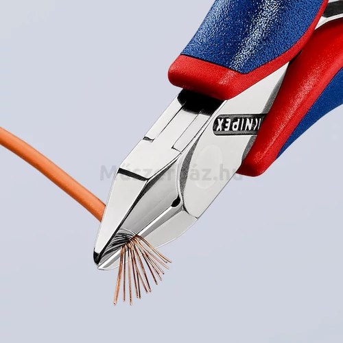 KNIPEX 77 32 115 elektronikai oldalcsípőfogó, csúcsos fej, kis fazettával, 115 mm