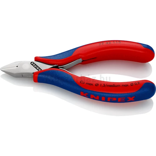 KNIPEX 77 42 115 elektronikai oldalcsípőfogó, csúcsos fej, fazetta nélkül, 115 mm