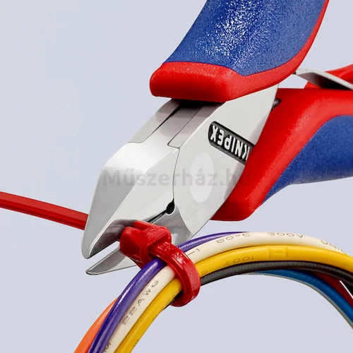 KNIPEX 77 42 115 elektronikai oldalcsípőfogó, csúcsos fej, fazetta nélkül, 115 mm