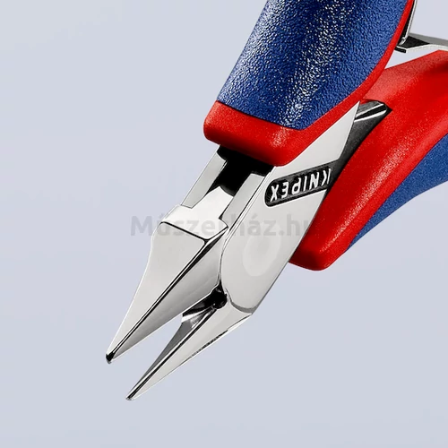 KNIPEX 77 52 115 elektronikai oldalcsípőfogó, csúcsos lapos fej, kis fazettával, 115 mm