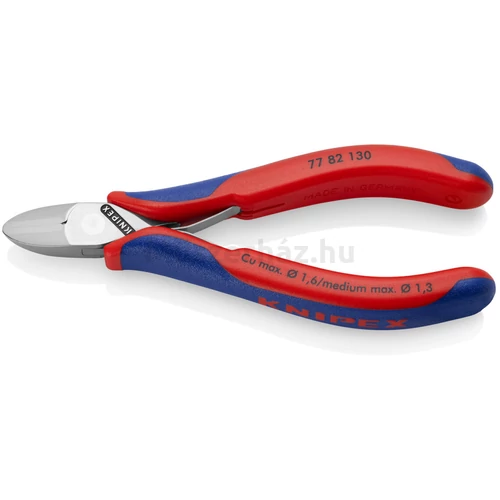 KNIPEX 77 82 130 elektronikai oldalcsípőfogó, kerek fej, fazetta nélkül, 130 mm