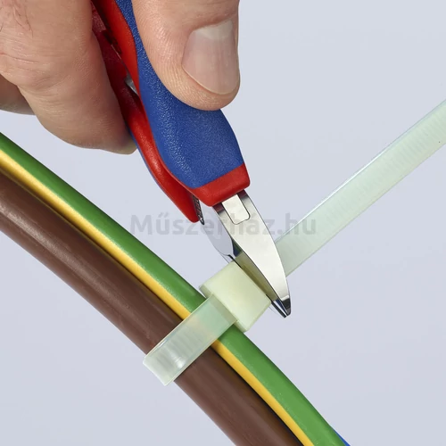 KNIPEX 77 82 130 elektronikai oldalcsípőfogó, kerek fej, fazetta nélkül, 130 mm
