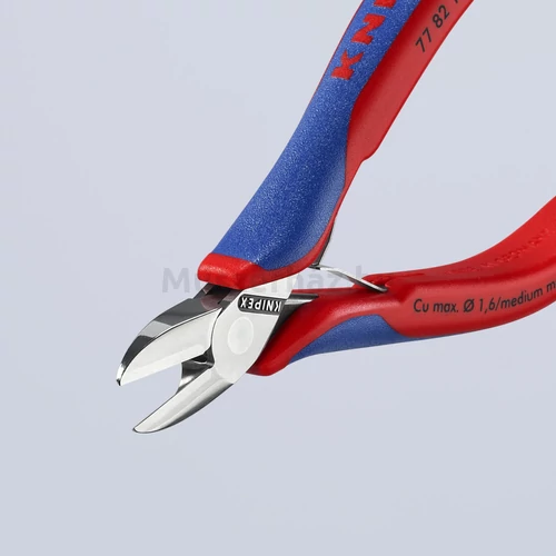 KNIPEX 77 82 130 elektronikai oldalcsípőfogó, kerek fej, fazetta nélkül, 130 mm