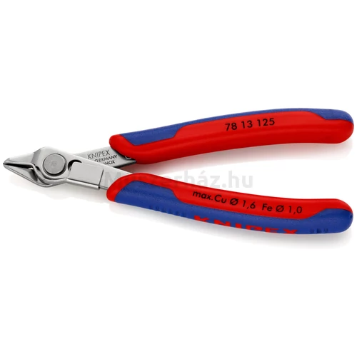 KNIPEX 78 13 125 precíziós vágófogó, rozsdamentes acél, huzalszorítóval, 125 mm