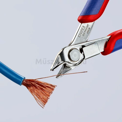 KNIPEX 78 13 125 precíziós vágófogó, rozsdamentes acél, huzalszorítóval, 125 mm