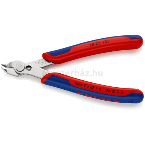 KNIPEX 78 23 125 precíziós vágófogó, rozsdamentes acél, hajlított vágócsúcs, 125 mm