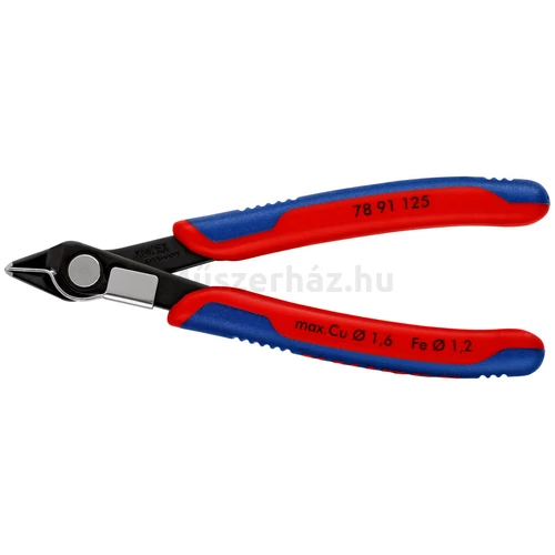 KNIPEX 78 91 125 precíziós vágófogó, szerszámacélból, kemény dróthoz, huzalszorítóval, 125 mm