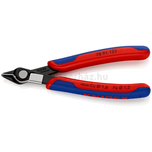 KNIPEX 78 91 125 precíziós vágófogó, szerszámacélból, kemény dróthoz, huzalszorítóval, 125 mm