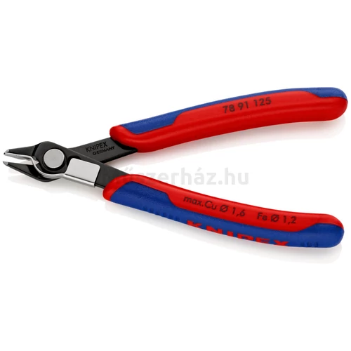 KNIPEX 78 91 125 precíziós vágófogó, szerszámacélból, kemény dróthoz, huzalszorítóval, 125 mm