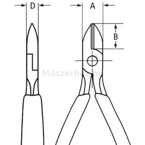 KNIPEX 79 12 125 precíziós elektronikai oldalcsípőfogó, kis fazettával, 125 mm