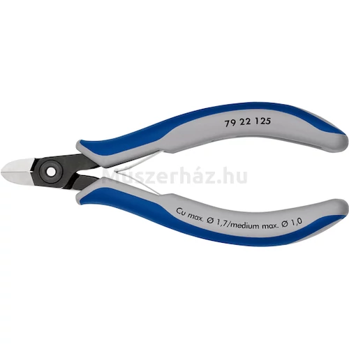 KNIPEX 79 22 125 precíziós elektronikai oldalcsípőfogó, kis fazettával, 125 mm