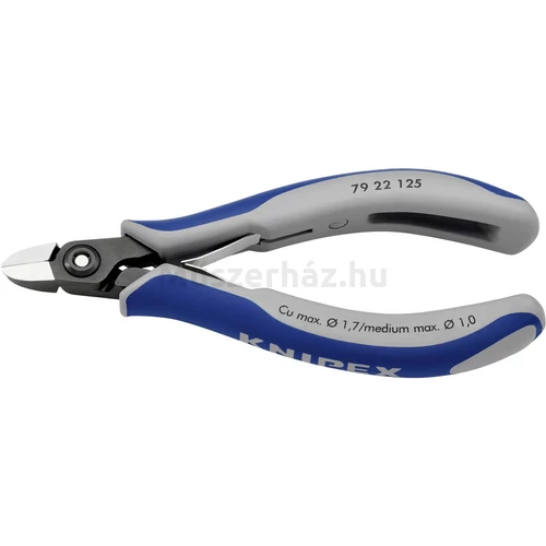 KNIPEX 79 22 125 precíziós elektronikai oldalcsípőfogó, kis fazettával, 125 mm