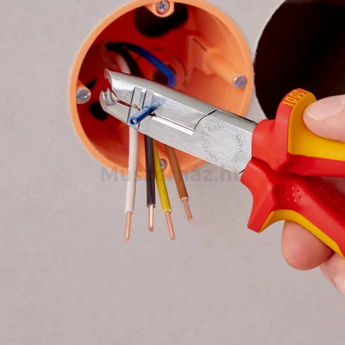 KNIPEX 13 46 165 VDE 1000 V szigetelt huzalcsupaszító-köpenyeltávolító fogó, 165 mm