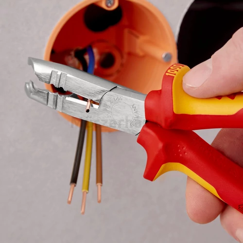 KNIPEX 13 46 165 VDE 1000 V szigetelt huzalcsupaszító-köpenyeltávolító fogó, 165 mm