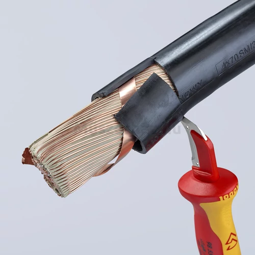 KNIPEX 98 55 szigetelt kábelcsupaszító kés csúszósaruval