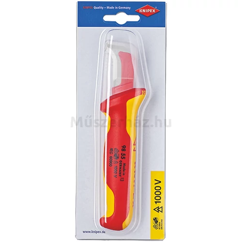 KNIPEX 98 55 szigetelt kábelcsupaszító kés csúszósaruval