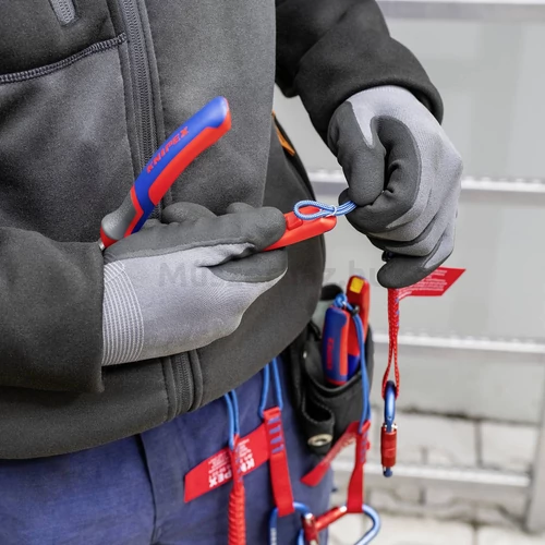 KNIPEX TetheredTool klipszek 3 db szerszámokhoz, piros