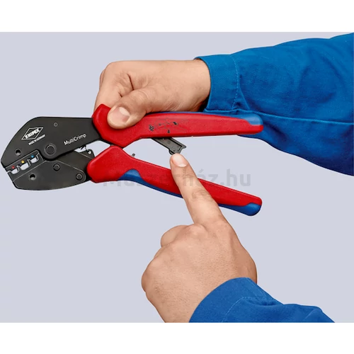KNIPEX 97 33 02 MultiCrimp krimpelő fogó cseretárral, szigetelt, szigeteletlen és PV csatlakozókhoz