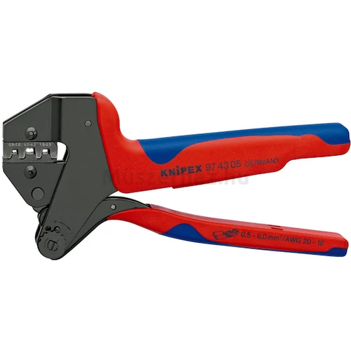 KNIPEX 97 43 05 krimpelő rendszerfogó szigeteletlen kábelsarukhoz, 0,5...6,0 mm2