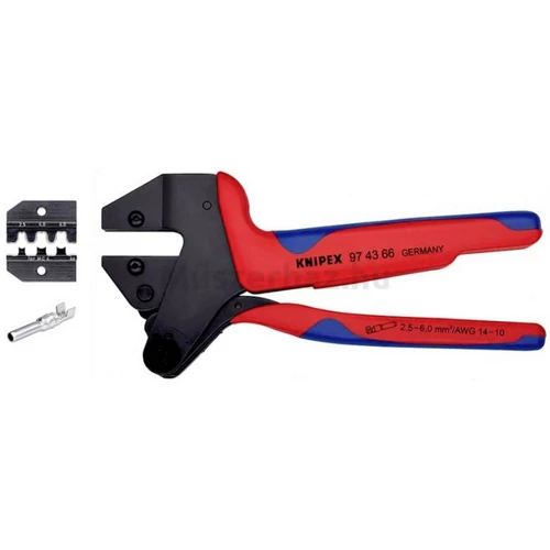 KNIPEX 97 43 66 krimpelő rendszerfogó MC4 Multi-Connect csatlakozókhoz 6 mm-ig