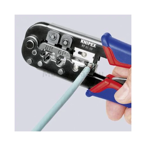 KNIPEX 97 51 10 Krimplelő fogó Western dugóhoz RJ11/12, RJ45