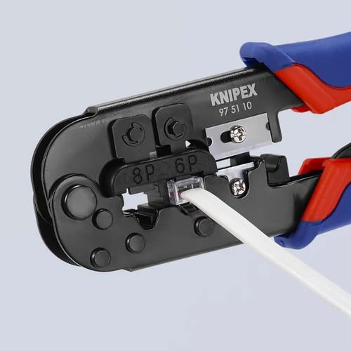 KNIPEX 97 51 10 Krimplelő fogó Western dugóhoz RJ11/12, RJ45