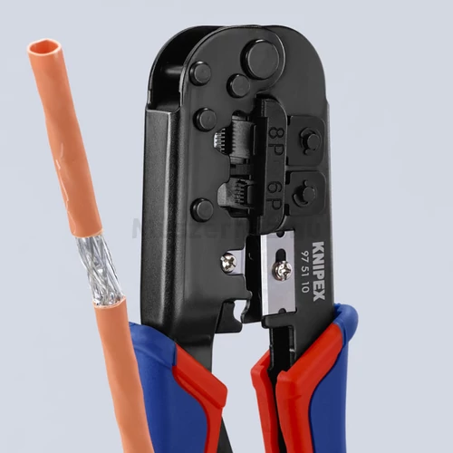 KNIPEX 97 51 10 Krimplelő fogó Western dugóhoz RJ11/12, RJ45