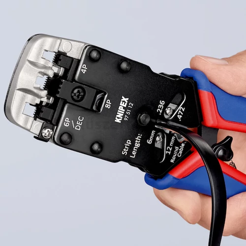 KNIPEX 97 51 12 Krimplelő fogó Western dugóhoz RJ11/12, RJ45