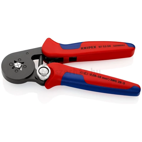 KNIPEX 97 53 04 önbeállító krimpelő fogó érvéghüvelyekhez, négyszögletű préseléssel