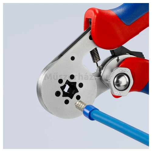 KNIPEX 97 55 14 önbeállító krimpelő fogó érvéghüvelyekhez, hatszögletű préseléssel