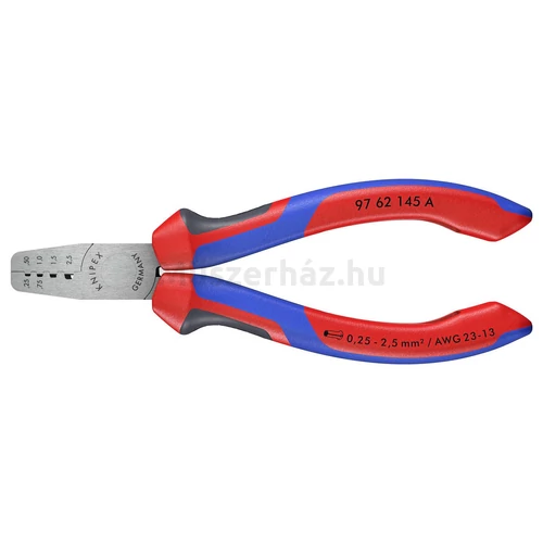 KNIPEX 97 62 145 A krimpelő fogó érvéghüvelyhez, 145 mm