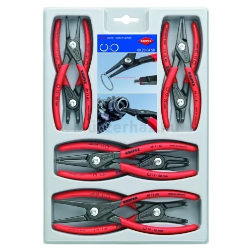 KNIPEX 00 20 04 SB Seeger-gyűrű fogó készlet 8-részes bliszeteres csomagolásban