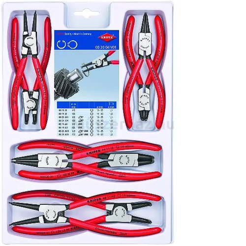 KNIPEX 00 20 04 V01 Seeger-gyűrű fogó készlet 8-részes bliszeteres csomagolásban
