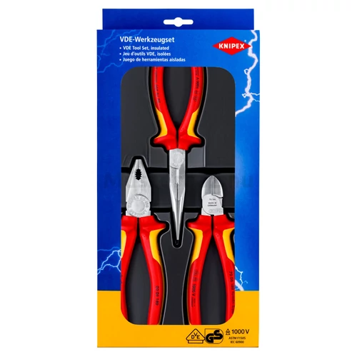 KNIPEX 00 20 12 szigetelt fogókészlet 3 db