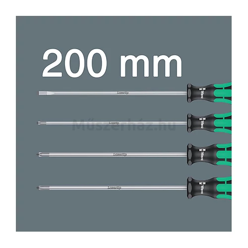 Wera 335/350/355/4 Kraftform Plus 200 mm csavarhúzó készlet, 4 db