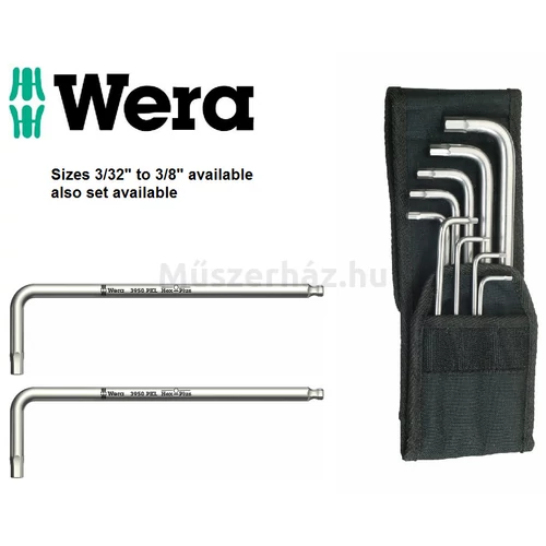 Wera 3950/9 Hex-Plus Imperial Stainless 1 imbuszkulcs készlet rozsdamentes acélból