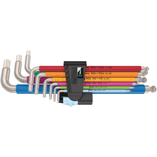 Wera 3950/9 Hex-Plus Multicolour Imperial Stainless 1 Imbuszkulcs készlet rozsdamentes