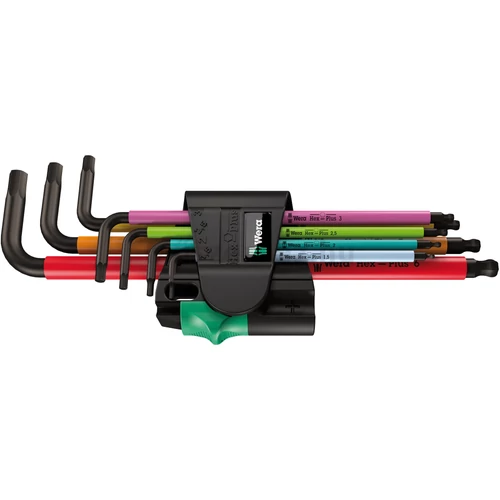 Wera 950/7 Hex-Plus Multicolour Magnet 1 Black Laser imbuszkulcs készlet mágneses funkcióval